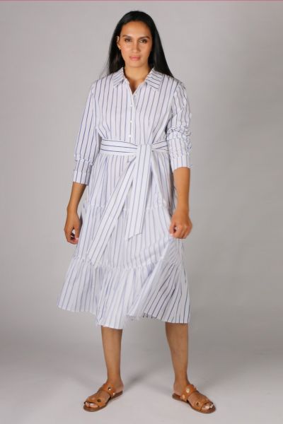 Bagruu Aravali Stripe Dress In White