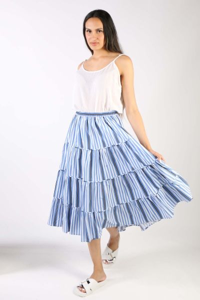 A good skirt is a summer staple and this Diwali Skirt is the one to beat. In gathered tiers, this skirt can be paired with your everyday staples or printed tops and gladiator slip on sandals for that perfect easy summer look.