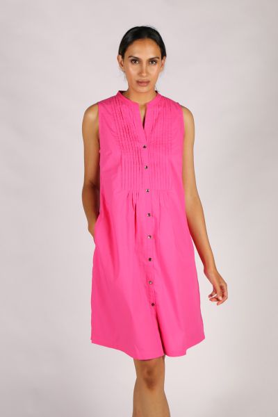Spira Sleeveless Dress By Bagruu In Hot Pink