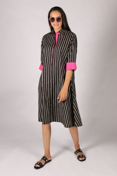 Harvey Stripe Dress By Bagruu In Black