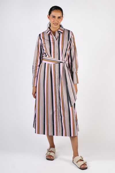 Bagruu Mala Bold Stripe Dress In Multi