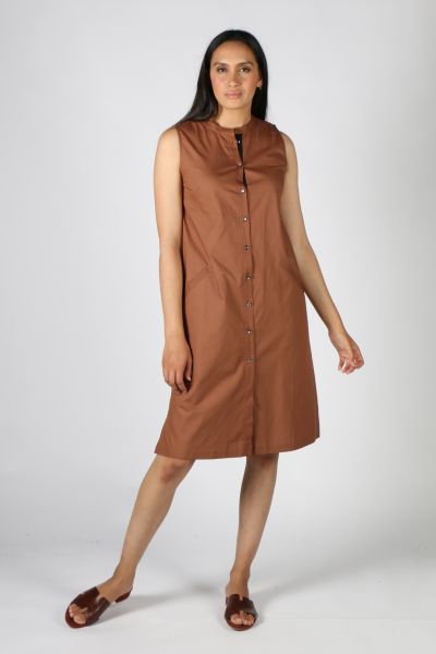 Mandarin Baku Dress By Bagruu In Bark