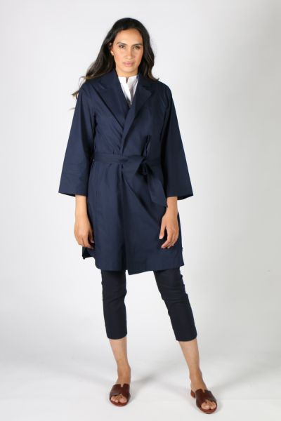 Chenla Coat In Navy By Bagruu