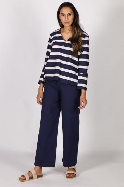Prinny Stripe Shirt By Bagruu In Navy
