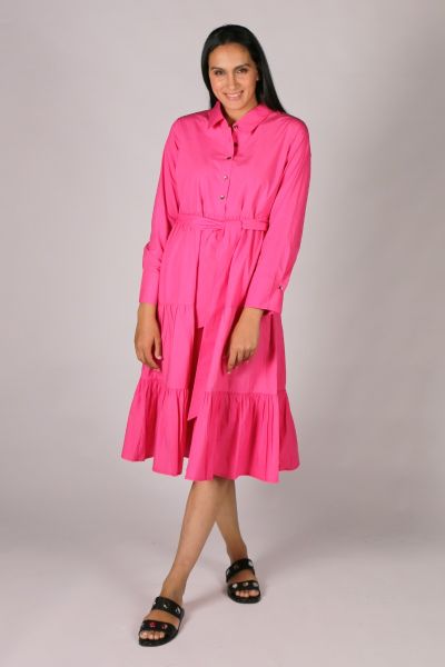 Midi Aravali Dress By Bagruu In Hot Pink