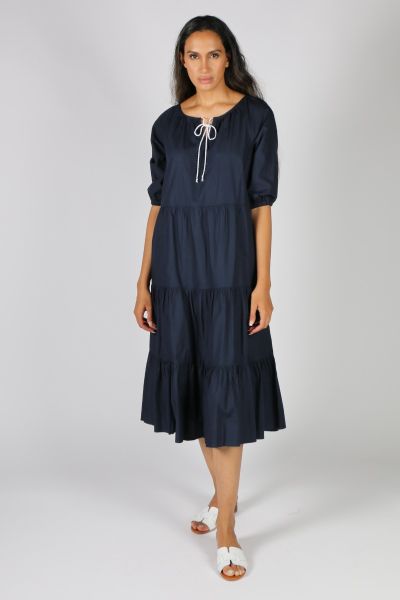 Midi Agra Dress By Bagruu In Navy
