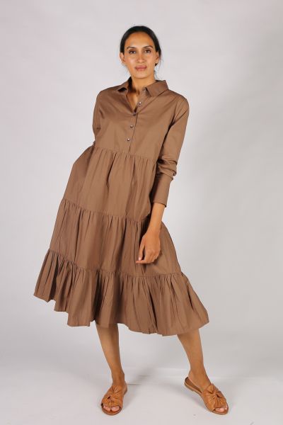 Aravali Bagruu Dress In Teak