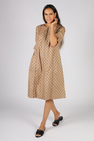 Edi Spot Dress By Bagruu In Taupe