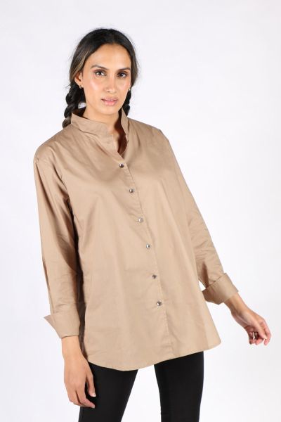 Gujarat Shirt In Taupe By Bagruu