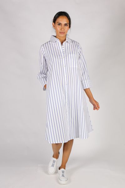 Harvey Stripe Dress By Bagruu In White