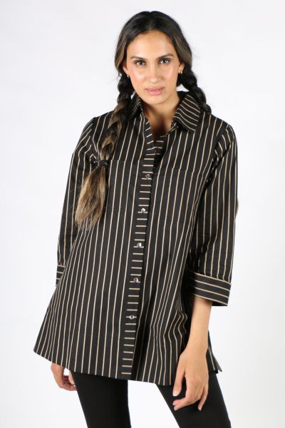 Harvey Stripe Shirt By Bagruu In Black