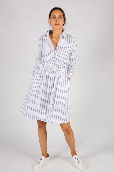 Lania Stripe Dress By Bagruu In White