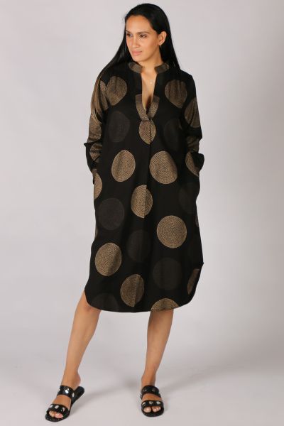 Olive Jap Poppy Dress By Bagruu In Black