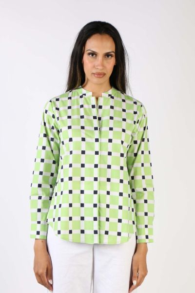Your everyday style needs not to be boring - this Button through shirt is your new everyday blouse shirt. A striking stripe print, this cotton shirt features long cuffed sleeves and a mandarin collar with an open neck. Pair it up with your high waisted ta