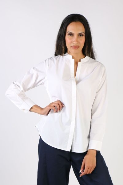 Your everyday style needs not to be boring - this Button through shirt is your new everyday blouse shirt. A striking stripe print, this cotton shirt features long cuffed sleeves and a mandarin collar with an open neck. Pair it up with your high waisted ta