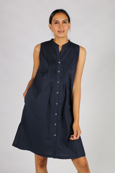 Spira Sleeveless Dress By Bagruu In Navy