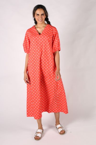 Theory Maxi Spot Dress By Bagruu In Geranium