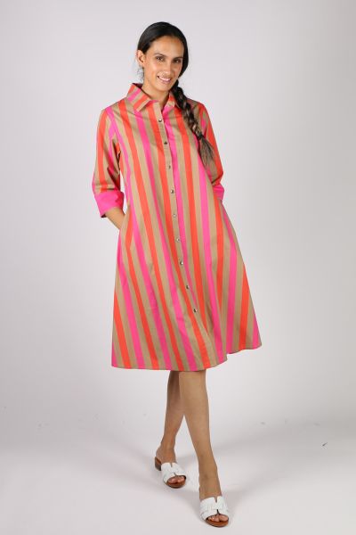 Harvey Gate Stripe Dress By Bagruu In Multi