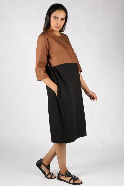 Goa Dress By Bagruu In Two Tone Bark