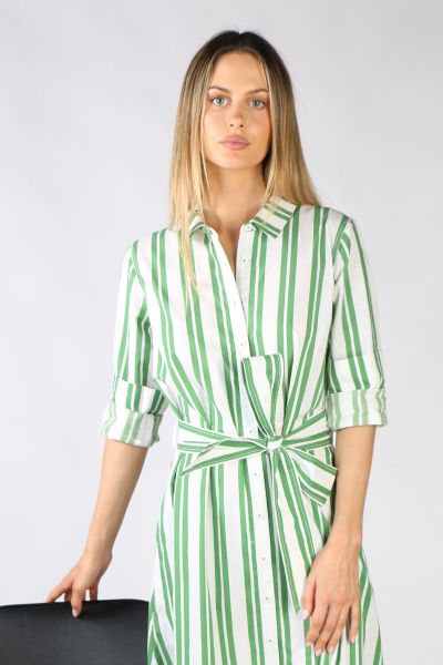 Bagruu Mala Stripe Dress In Apple