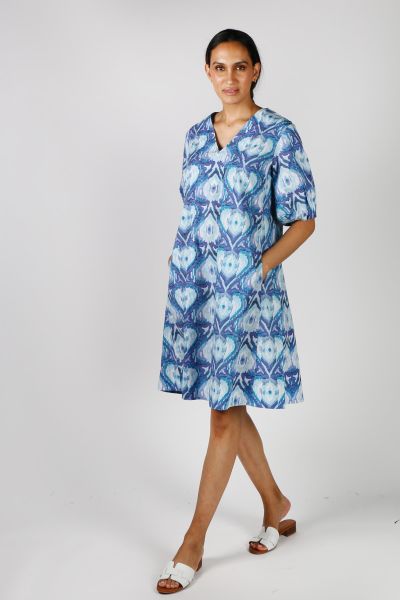 Theory Ikat Dress By Bagruu In Blue