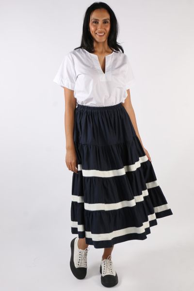 Bagruu Diwali Tape Skirt In Navy