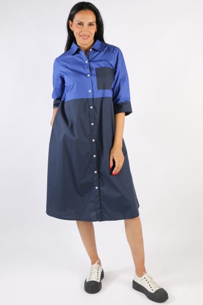 Bagruu Colourblock Harvey Dress In Cobalt and Black