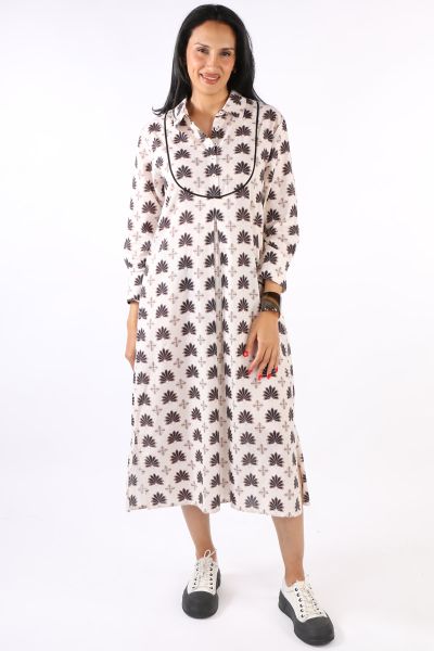 Bagruu Mandala Floral Print Dress In Calico