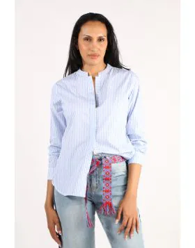 Bagruu Rathore Shirt In Blue Picket Stripe