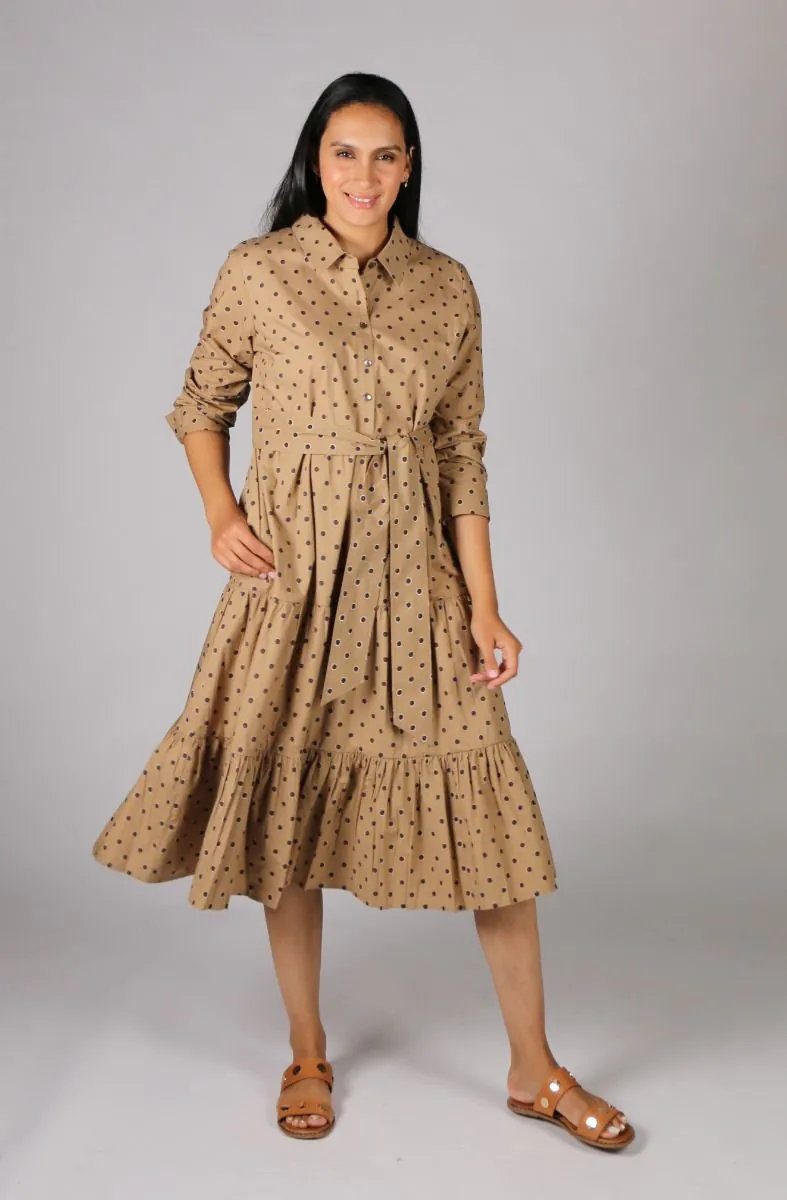 Taupe spot dress 2025