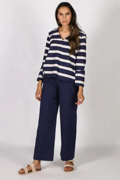 Prinny Stripe Shirt By Bagruu In Navy