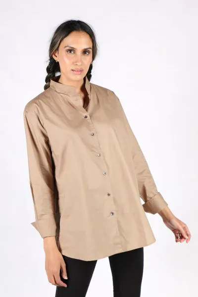 Gujarat Shirt In Taupe By Bagruu
