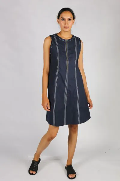 Idli Dress By Bagruu In Navy
