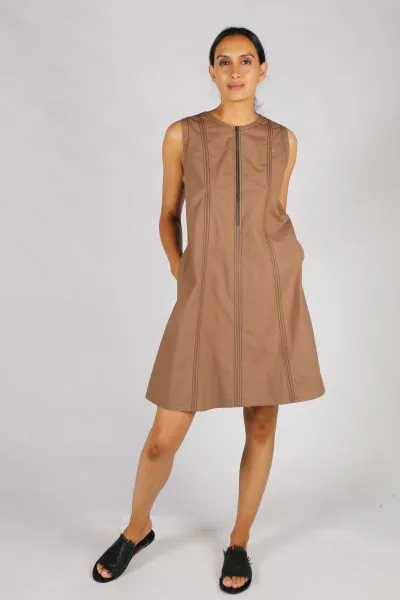 Idli Dress By Bagruu In Teak