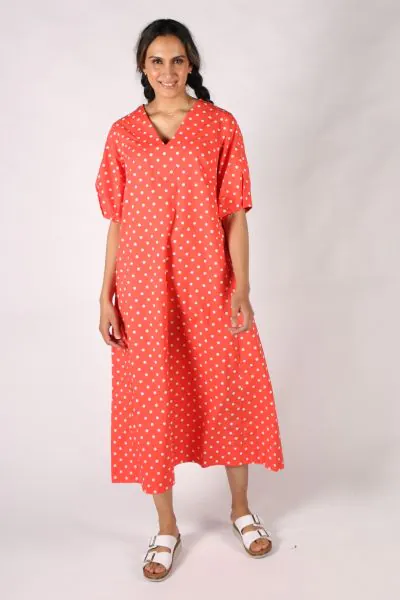 Theory Maxi Spot Dress By Bagruu In Geranium