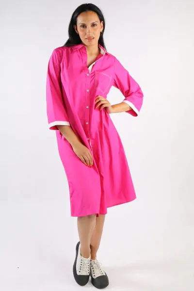 Bagruu Harvey Tape Dress In Fluro Pink