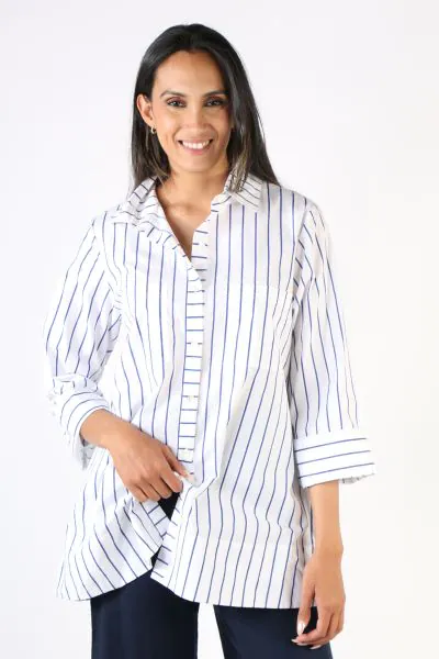 White Stripe Harvey Shirt By Bagruu