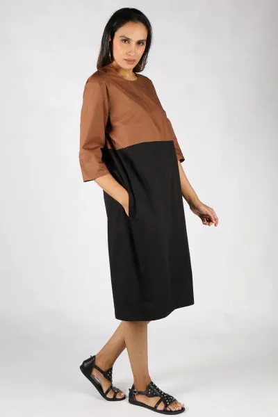 Goa Dress By Bagruu In Two Tone Bark