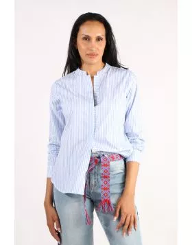 Bagruu Rathore Shirt In Blue Picket Stripe